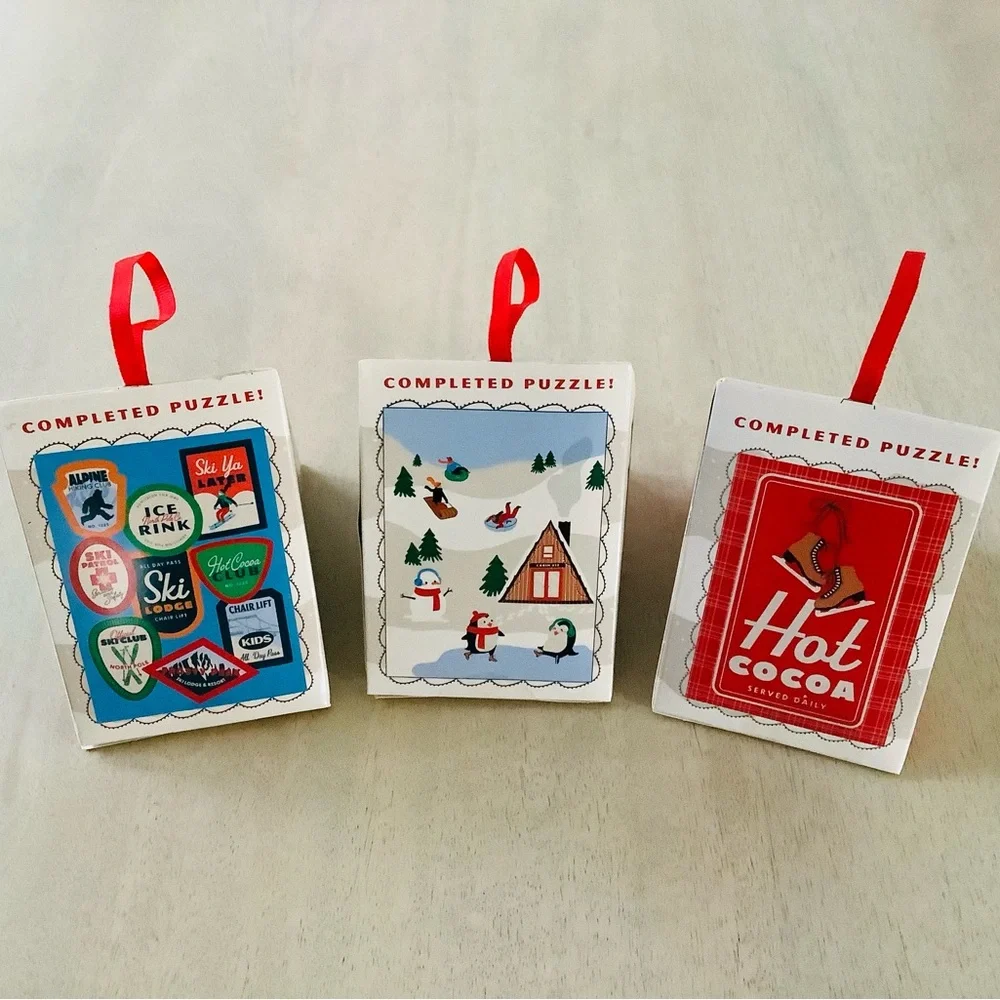 3 Target Bullseye Puzzle Ornaments